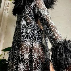 Disco Lemonade OUTERWEAR Lux X Disco: Fur Black Spider Duster