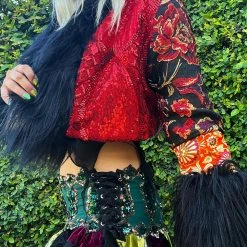 Disco Lemonade Lux X Disco: Cherry Eyez Cropped Coat - Size XS