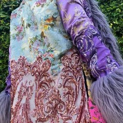 Disco Lemonade Lux X Disco: Watercolor Eyez Hip Length Coat - Size M