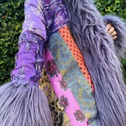 Disco Lemonade Lux X Disco: Watercolor Eyez Hip Length Coat - Size M