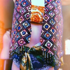 Disco Lemonade Embroidered Diamond Vest