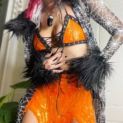 Disco Lemonade Pumpkin Queen Lace Up Disco Top - 1 Medium Available!