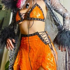 Disco Lemonade Pumpkin Queen Lace Up Disco Top - 1 Medium Available!