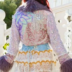 Disco Lemonade Lux X Disco: Aurora Moon Cropped Coat - Size X-Small