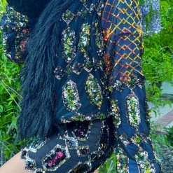 Disco Lemonade Lux X Disco: Ganja Sigil Cropped Coat - Size L