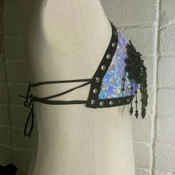 Disco Lemonade Ice On Nude Mesh Shimmy Top - 1 XXXL Available!