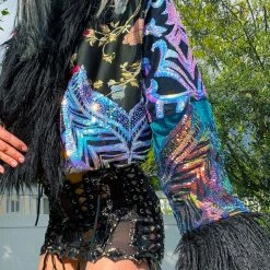 Disco Lemonade Lux X Disco: Caviar & Sparkles Cropped Coat - Size M