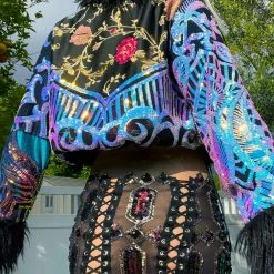 Disco Lemonade Lux X Disco: Caviar & Sparkles Cropped Coat - Size M