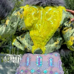 Disco Lemonade Lux X Disco: Disco Limeaid Cropped Coat - Size S