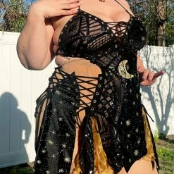 Disco Lemonade Lux X Disco: Crescent Moon Disco Dress - Size XXXL