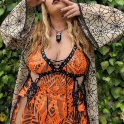 Disco Lemonade Lux X Disco: Nude Spider Duster OUTERWEAR