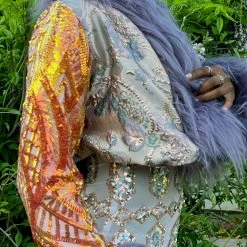 Disco Lemonade Lux X Disco: Orange Tessi Pressi Cropped Coat - Size S