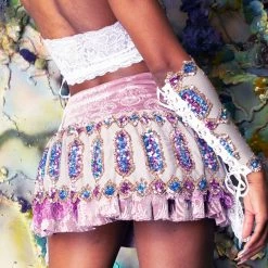 Disco Lemonade Lux X Disco: Chrome Paint Skirt - Size X-Small/Small