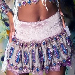 Disco Lemonade Lux X Disco: Chrome Paint Skirt - Size X-Small/Small