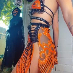 Disco Lemonade Spooky Dub Lace Up Top