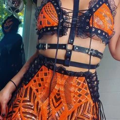 Disco Lemonade Spooky Dub Disco Skirt LACE UP