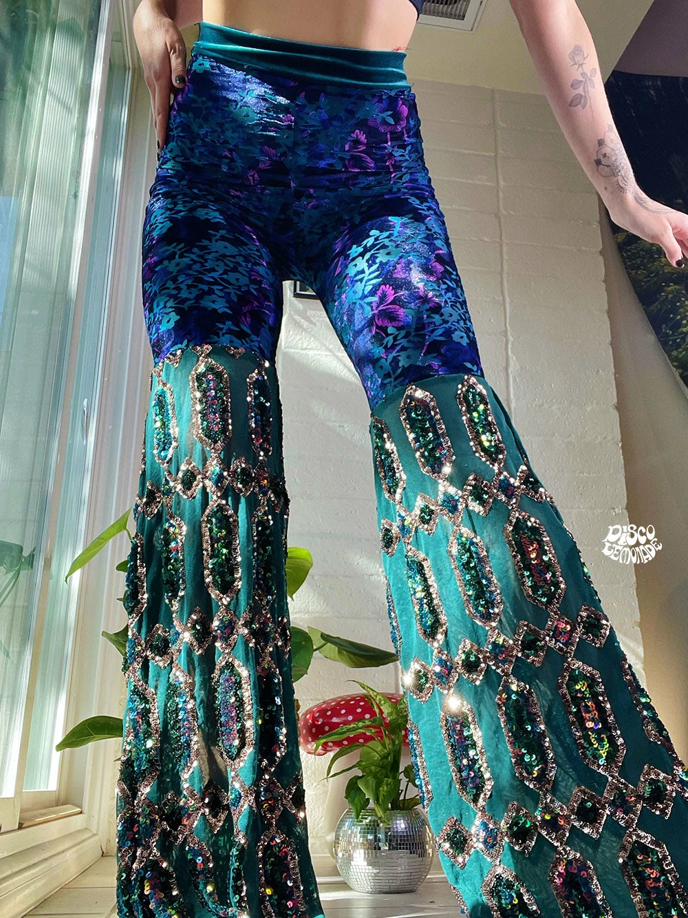 Disco Lemonade Lux X Disco: Taurus Bell Bottoms | Size Medium ONE OF A KIND 2 Disco Lemonade Lux X Disco: Taurus Bell Bottoms | Size Medium ONE OF A KIND